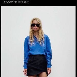 Zara black Jacquard Mini Skirt